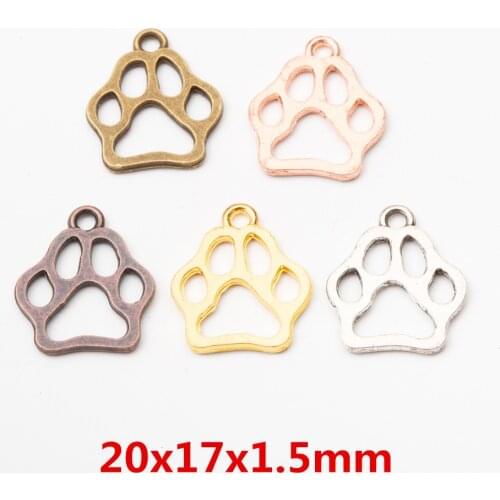 35pcs zinc alloy Animal Bear paw Charms for Jewelry Making 5785