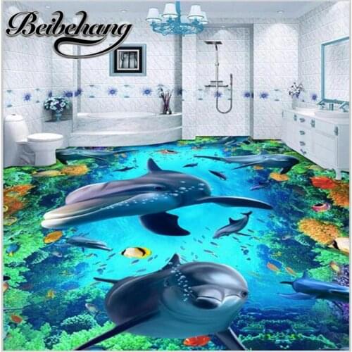 Beibehang Custom 3D floor wallpaper wear non-slip waterproof thickened self-adhesive PVC floor sticker painting Murals color