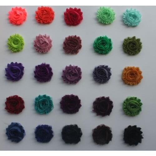 Free DHL 77y 2.5" Chic Chiffon Shabby Flower for Girls Hair Accessories,Hairband Flowers,Headband Flowers,Hair Clip Flowers