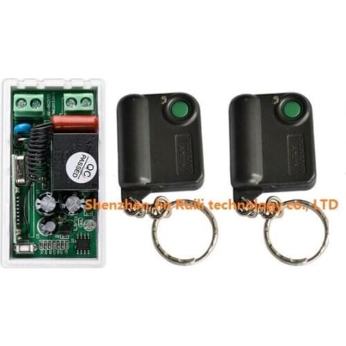NEW AC220V 1CH 10A Receiver Remote Control Garage Door RF Wireless Remote Control Switch System 2X Transmitter + 1 X Receiver