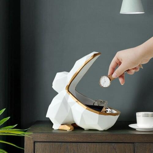 Big Mouth Bird Figurine Jewelry Key Storage Box Geometric Toucan Animal Resin Statue Home Living Room Office Table Decoration