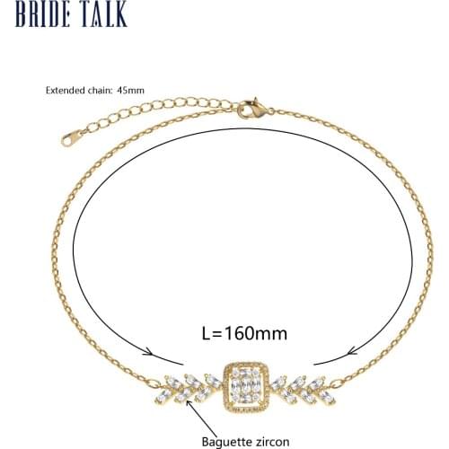 Bride Talk Trendy Fashion Women Bracelet Cubic Zirconia Shiny Crystal Elegant Lady Chain Bracelets Jewelry Super Quality Gift