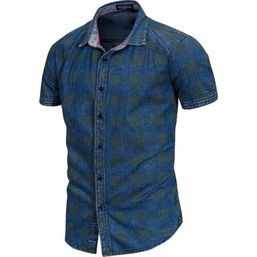 Brand Plus Size Classic Plaid Business Shirts Mens Short Sleeve Dress Shirts Mens Turn-Down Collar Casual Shirt Summer