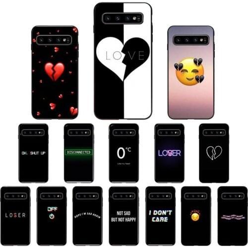 Sad Depression Black Word Heart broken Phone Case For Samsung S20Plus S20 Ultra S20 S10 S9 Plus S21 S10E Note20 Note10