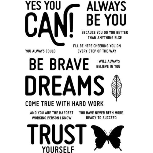 Yes you can words Clear Silicone Rubber Stamp for DIY scrapbooking/photo album Decorative craft B95