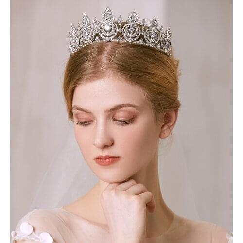 Zircon Tiaras Wedding Rhinestone Headband Bridal Headdress Bridesmaid Hairband Hair Accessories Married Jewelry Bride HQ0036