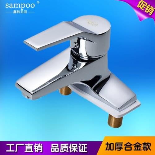 Zinc alloy double pairs of basin faucet double hole wash basin faucet bathroom sanitary ware wholesale factory direct