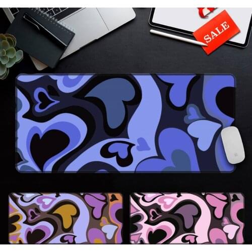 Purple Heart Swirl Pattern Customized MousePads Computer Gaming Mousepad Anti-slip Natural Rubber with Locking Edge