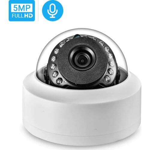 Hamrolte 2592x1944 5MP Onvif IP Camera Internal Microphone Nightvision ABS Plastic Indoor Dome Web Camera Xmeye Remote Access