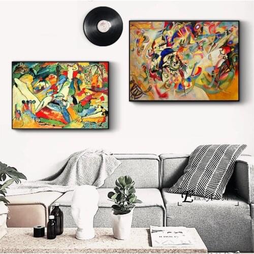Kandinsky Abstract Figures Posters And Prints Canvas Art Decorative Wall Pictures For Living Room Home Decor Unframed Painting