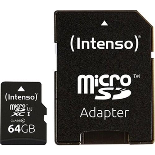 Micro SD Memory Card with Adaptor INTENSO 34234 UHS-I XC Premium Black