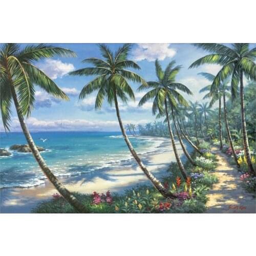 Hand painted landscape oil pictures canvas large wall painting Pathway To Paradise pop art for living room decor