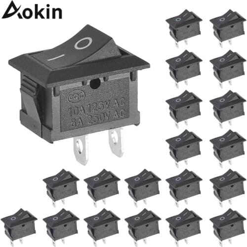 10 Pcs Switch On-off Kcd1 15*21mm 2pin Ship Type Switch 6a 250v 10a 125v 15x21 Rocker Switch Power Switch Black New