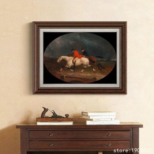 No frame classical palace figures returning from the hunt canvas printings oil painting printed on cotton art decoration picture