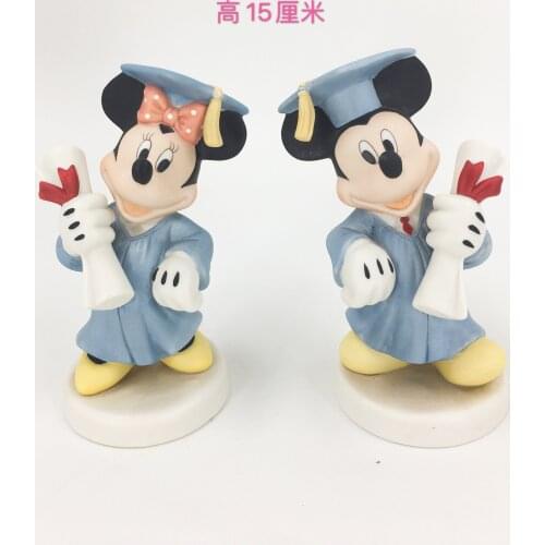 Cartoon creativity Disney Graduation season Mickey Minnie drop doll Precious Moments limited collection ceramic ornaments AG2299