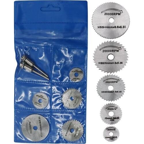 HSS Metal Mini Circular Saw Disc Wheel Blades Rotating Pole Wood Plastic Electric Grinder Small Circula 3.2MM/6MM Rod Accesspies