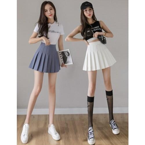 2020 Cosplay black white skirt Fashion Female Mini Skirts Short Women high waist pleated skirt Sweet Cute Girls Dance Mini Skirt