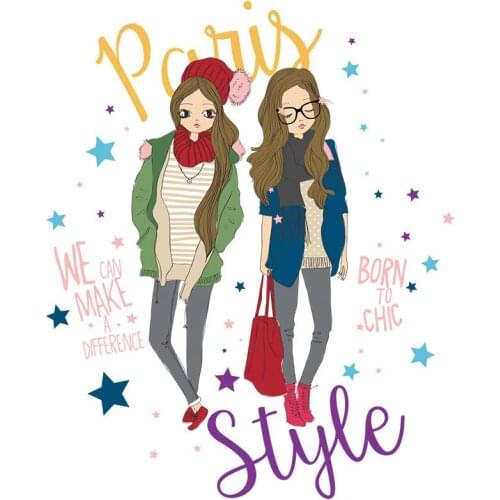 Girl Clothes Patches Flower T-shirt Ironing Heat Transfer Need Summer Vinyl Sticker CQ