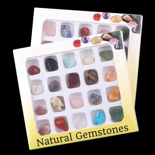Natural stone craft mineral specimen Rock Collection Mix Gems Crystals Natural Mineral Ore Specimens Gemstone with Box DIY Decor