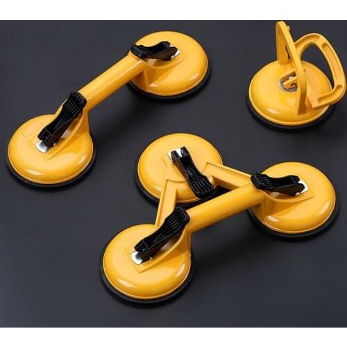 Single Aluminum Alloy Rubber Suction Cup Round Glass Suction Cup Yellow Household Merchandises Tools WF