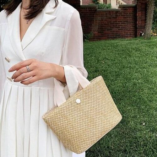 Summer Bohemian Handmade Weaving Bags Women Beach Straw Bag Wrapped Beach Bag Rattan Basket Handbags Travel Totes