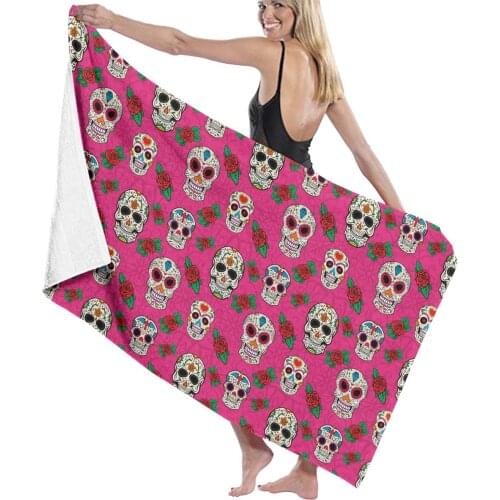 Towel luxury super absorbent and quick-drying super large bath towelSugar Skull super soft hotel bath towel