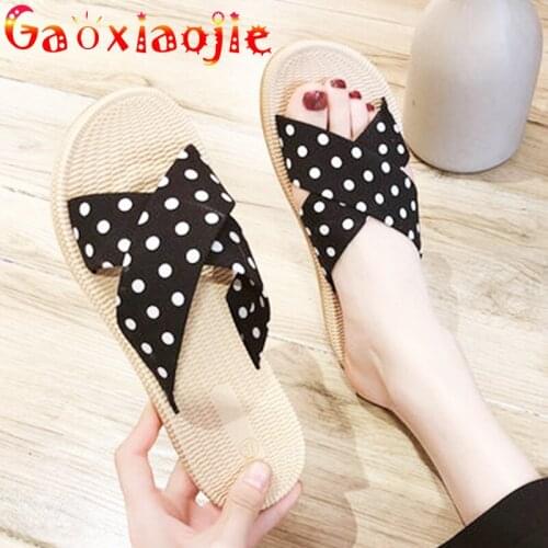 Net Red Beach Slippers Women Wear Female Sandals Summer 2020 New Thick Bottom Flats Shoes Fashion Pregnant Women Sandals Home