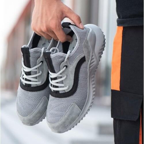 Ultralight Work Shoes Soft Bottom Breathable Anti-smashing Work Safety Boots Men Steel Toe Sneakers Men Safety Shoes for Men