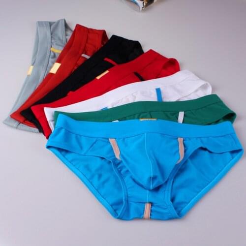 Mens Underwear Penis Mesh Hole Slips 3 pcs Brand Briefs New Low Waist Sexy Fashion Breathable Man Bulge Pouch Underpants