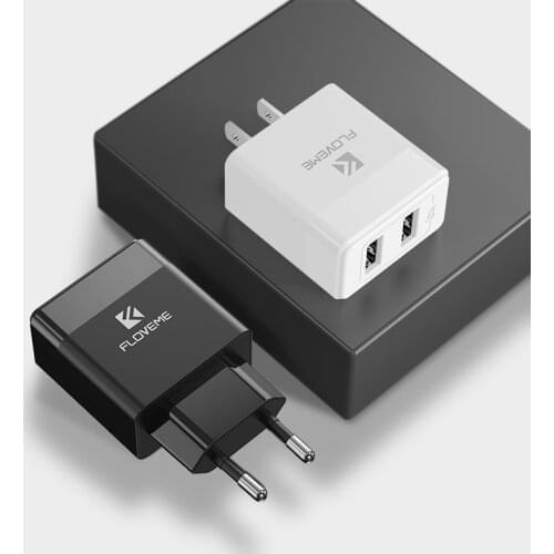 FLOVEME USB Fast Charger Quick 2 Ports For iPhone XS For Samsung Portable Universal Wall Mobile Phone Tablet Charging Chargers