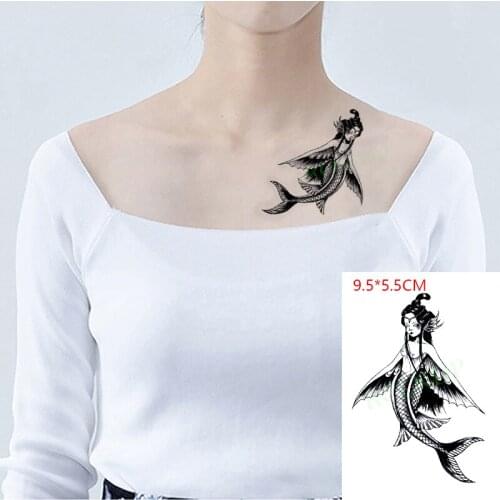 Waterproof Temporary Tattoo Sticker Mermaid Fish Wings Sexy Girl Body Art Flash Tatoo Fake Tatto for Woman Men