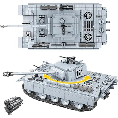 Military Panther tank 121 Building Blocks German Tank Bricks WW2 Army Police Soldier Weapon Toys Gifts For Children