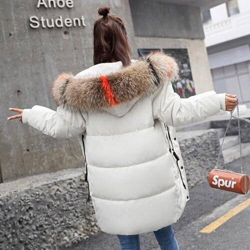Order Di Yi She 2019 Winter New Pattern Korean Easy Long Fund Cotton Woman Clothes Loose Coat Thickening Cotton-padded Jacket