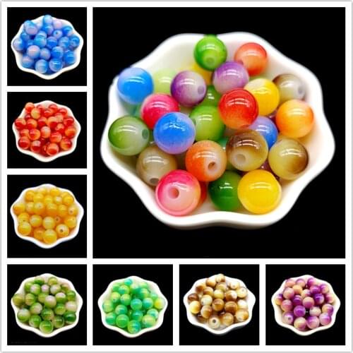 20pcs 12mm Acrylic Beads Jewelry Making Round Beads Loose Beads Bracelet & Necklaces & Pendants DIY Accessory