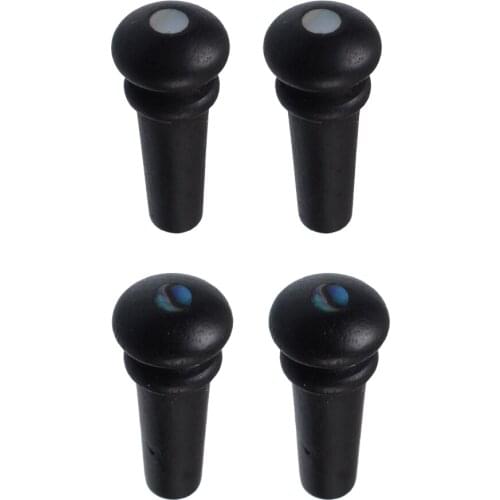 2x Ebony Acoustic Guitar Endpin w/ Shell Dot Inlay Musical Instrument Parts