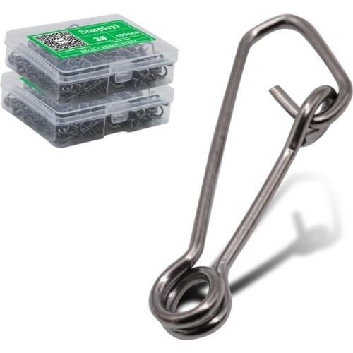 50-100pcs/Box Stainless Steel Swivel Fishing Snap Clip Hook Connector Rolling Swivel Rive Fishing Accessories Fish Tool