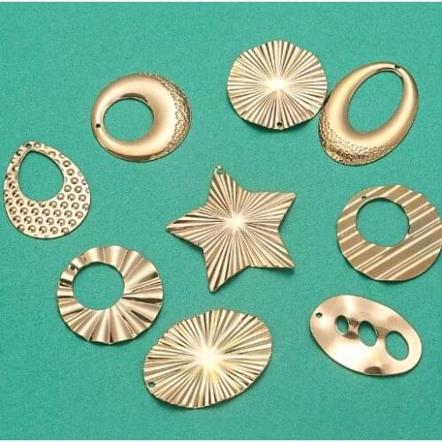 6pcs/lot gold stainless steel star Connector Metal Alloy Pendant For DIY bracelet Jewelry Making fg3ta