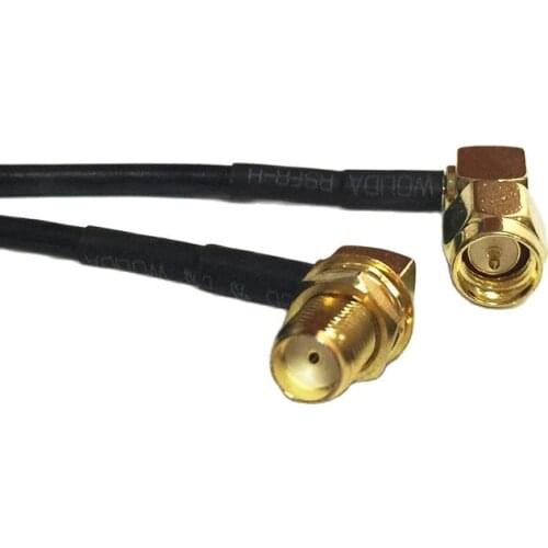 Modem extension cable SMA male right angle to SMA female nut 90 degree pigitail adapter RG174 20cm