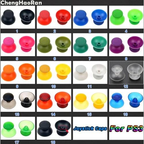 ChengHaoRan 2pcs Analog Joystick Thumbstick Grip Cap Button Repair Parts for Sony PlayStation Dualshock 3 PS3 Gamepad Controller