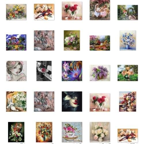Flowers 9 top cross stitch kit people 18ct 14ct UNprinting11ct count print canvas stitches embroidery DIY handmade needlework