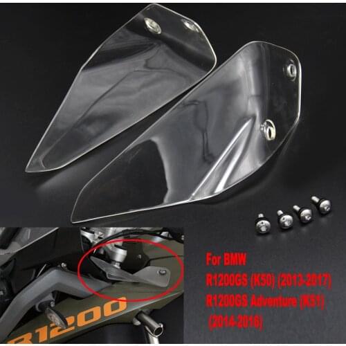 Smoke/Clear Windshield Side WindScreen Airflow Panel Wind Deflectors for BMW R1200GS LC/ADV K50 K51 2014 2015 2016 2017