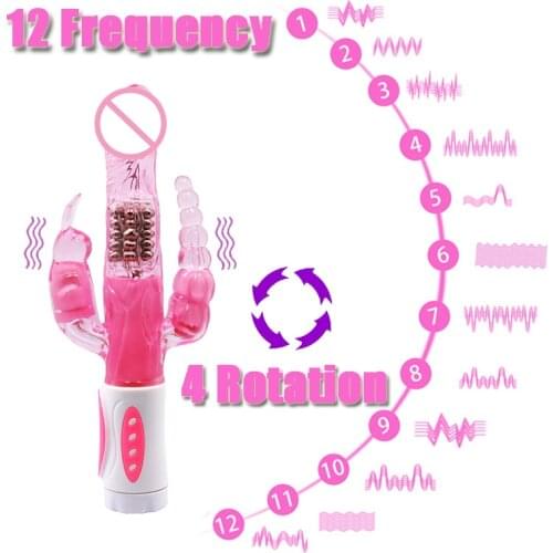 Orissi Turn Bead Rods12 Frquency 4 Rotation Dildo Sex Toy Masturbation toys For Women USB to Charge Life Waterproof