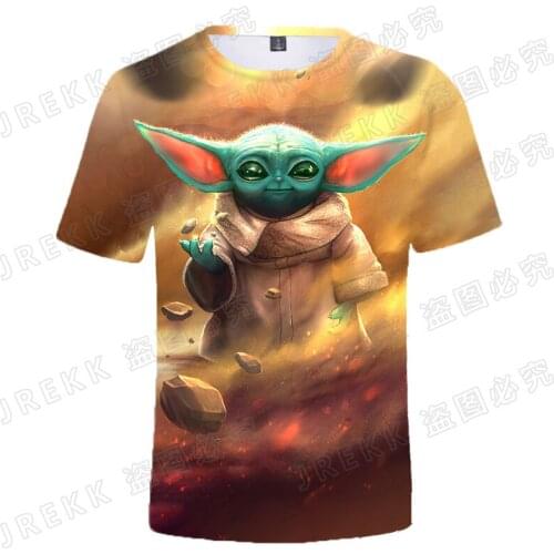 Baby Yoda Print 3D T-shirt Men Women Children Summer Cool Tee Shirt Fashion Streetwear Cool T Shirt Boy girl Kids Tops Clothing
