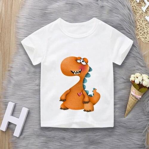 Boys &Girls Cartoon T -Shirts Kids Dinosaur Print T Shirt for Boys Children Summer Short Sleeve T -Shirt Tops Clothi