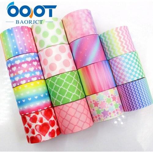 OOOT BAORJCT 1712276 38mm 10 yards geometry ribbons thermal transfer printing lattice wedding accessories DIY handmade materials