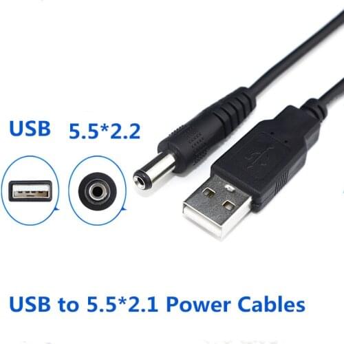 0.5M/1M/1.5M Length Black USB Port 5.5*2.1mm DC Barrel Power Cable Connector For Small Electronics Devices usb extension cable