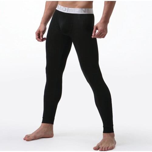 Mens Long Johns Underwear Solid Color Male Leggings Hombre Sexy Thermal Underpants Modal Elasticity Soft Termico Long Johns