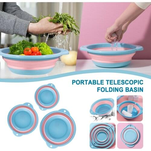 Multifunctional Camping Supplies Portable Telescopic Folding Silicone Plastic Basin Washbasin Folding Basin Складной Таз @40