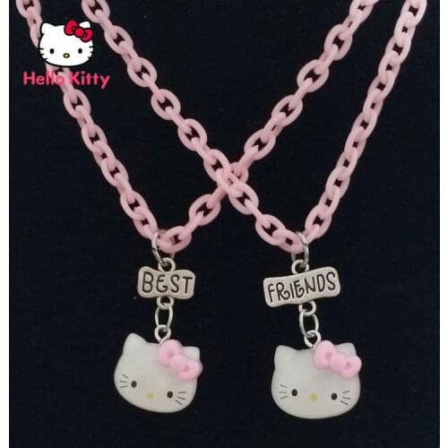 Hello Kitty Fashion Simple Pink Cartoon Cute Girlfriend Necklace Trendy Temperament Dress Up Small Jewelry