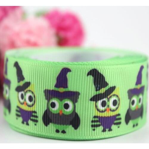 Custom green black white navy color Halloween grosgrain ribbon Halloween party decorations band hair bows 50 yards